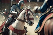 Experience An Epic Medieval Jousting Tournament In Unreal Engine 5 - Hyper-detailed Horseback Riding With Ultra-Wide Angle Shots And Insane Details! , Generative Ai