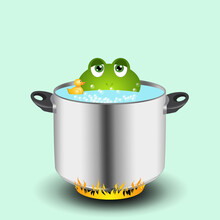 An Illustration Of A Boiled Frog On The Big Pot