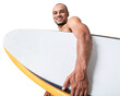 © BillionPhotos.com - Surfer holding a surfboard isolated in white background