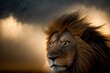 Lion, the king of the jungle and one of Africa's most iconic species, is a majestic and powerful wildlife animal, GENERATIVE AI
