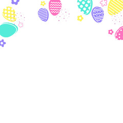 Wall Mural - Colourful Easter eggs on transparent background. PNG illustration