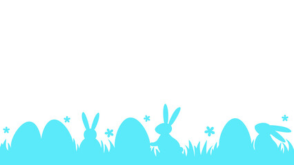 Wall Mural - Easter eggs and bunnies on transparent background. Paper cut design with copyspace. Vector illustration