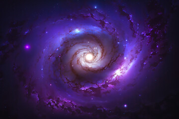 Wall Mural - illustration of a space cosmic background of a colorful supernova nebula and stars, glowing mysterio