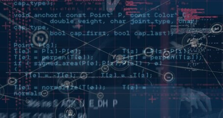 Sticker - Animation of computing data processing and network of connections