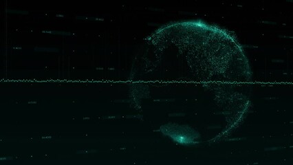 Poster - Animation of globe of connections and data processing