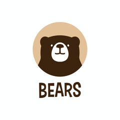 Sticker - Cute Bear Mascot Character Cartoon Round Circle Emblem Logo Vector Icon Illustration