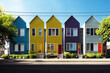 Colorful Row Homes - Generative Ai