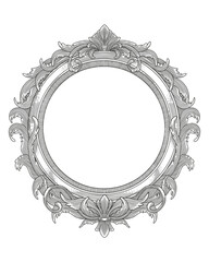 vector illustration of antique engraving frame monochrome style