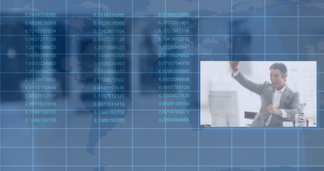 Poster - Animation of financial data processing over grid and world map