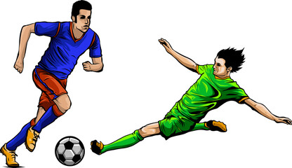 Sticker - Soccer stadium players. Football match