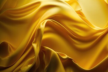 The image is hazy. Background, pattern, and texture. silk fabric in yellow. luxury themed abstract background Yellow material, a flowing wave, or a grungy texture with waves. the whole context