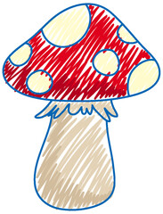 Wall Mural - Mushroom in pencil colour sketch simple style