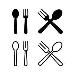 spoon and fork icon vector illustration. spoon, fork and knife icon vector. restaurant sign and symb