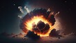 doomsday meteor strike digital art illustration, Generative AI