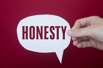 Aufkleber - Speech bubble in front of colored background with Honesty text.