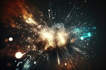 Poster - Loopable slow motion fireworks footage in the abstract. Generative AI