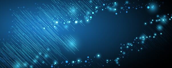 Aufkleber - Big data network concept, internet connection, sound wave and wireless signal use business finance as abstract background image.
