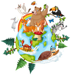 Wall Mural - Animals on the planet earth