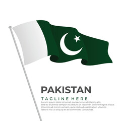 Wall Mural - Template vector Pakistan flag modern design