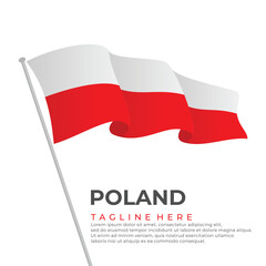 Wall Mural - Template vector Poland flag modern design