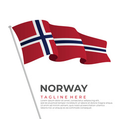 Wall Mural - Template vector Norway flag modern design