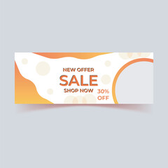 Wall Mural - Abstract gradient modern geometric banner template design in yellow, orange, white color, social media vector design, school add banner.