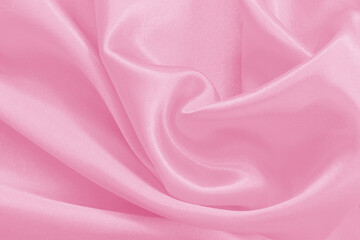 Wall Mural - Pink fabric cloth texture for background and design art work, beautiful crumpled pattern of silk or linen.