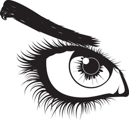 Wall Mural - Black and white female eye