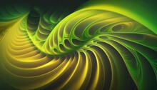 Abstract Green And Yellow Fractal Background