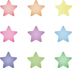 Wall Mural - set of colorful stars vector