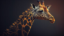 Giraffe Animal Abstract Wallpaper. Contrast Background In Vivid Colors Generative Ai