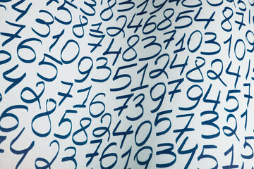 Poster - Background of numbers. from zero to nine. Finance data concept. Mathematic. Seamless pattern with numbers. financial crisis concept. Business success.