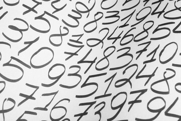 Poster - Background of numbers. from zero to nine. Finance data concept. Mathematic. Seamless pattern with numbers. financial crisis concept. Business success.