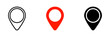 © illust_monster - Map pin icon set with different styles. Vector.