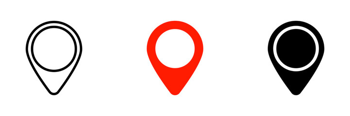 Poster - map pin icon set with different styles. vector.