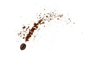 Aufkleber - coffee beans falling with powder isolated