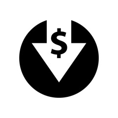 Poster - Cost reduction icon. Dollar Down Icon Vector illustration on white background..eps
