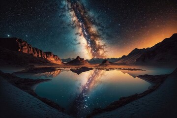 Wall Mural - the stars and the milky way in the night sky are so beautiful. generative ai