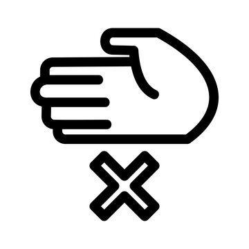 no handshake icon or logo isolated sign symbol vector illustration - high quality black style vector icons
