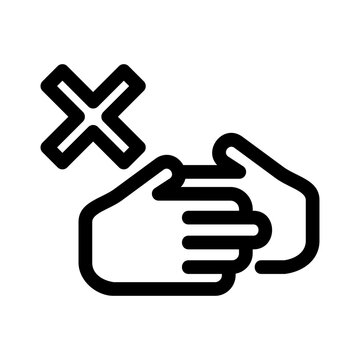 no handshake icon or logo isolated sign symbol vector illustration - high quality black style vector icons
