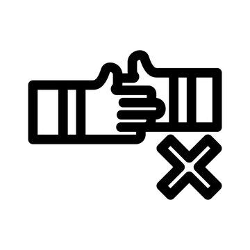 no handshake icon or logo isolated sign symbol vector illustration - high quality black style vector icons
