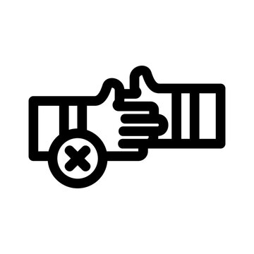 no handshake icon or logo isolated sign symbol vector illustration - high quality black style vector icons
