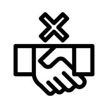 no handshake icon or logo isolated sign symbol vector illustration - high quality black style vector icons

