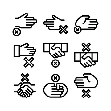 no handshake icon or logo isolated sign symbol vector illustration - high quality black style vector icons
