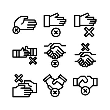 no handshake icon or logo isolated sign symbol vector illustration - high quality black style vector icons

