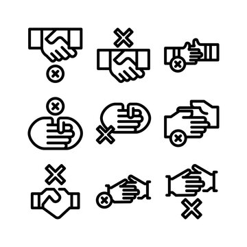 no handshake icon or logo isolated sign symbol vector illustration - high quality black style vector icons
