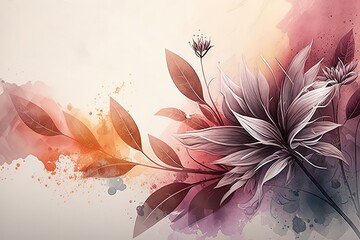 Poster - Spring bouquet with pink flowers. Beautiful, minimalistic print for your decor for postcard, congratulations and poster. Generative AI