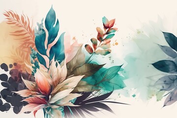 Poster - Spring bouquet with pink flowers. Beautiful, minimalistic print for your decor for postcard, congratulations and poster. Generative AI