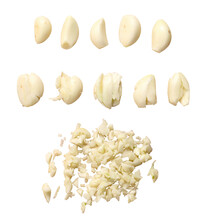 Collection Of Garlic Isolated On Transparent Set Peeled And Chopped Sliced Cloves
