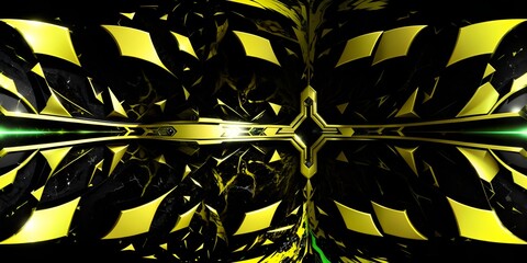 Wall Mural - modern computer animation in liquid black and green marble. kiakiaa style design. Ai generative technology vr ready, abstract background